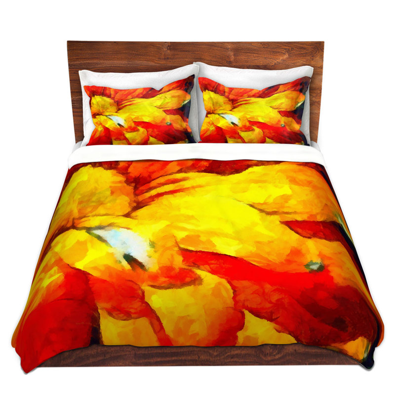 Floral Duvet Cover, 1 Queen Duvet Cover + 2 Standard Shams