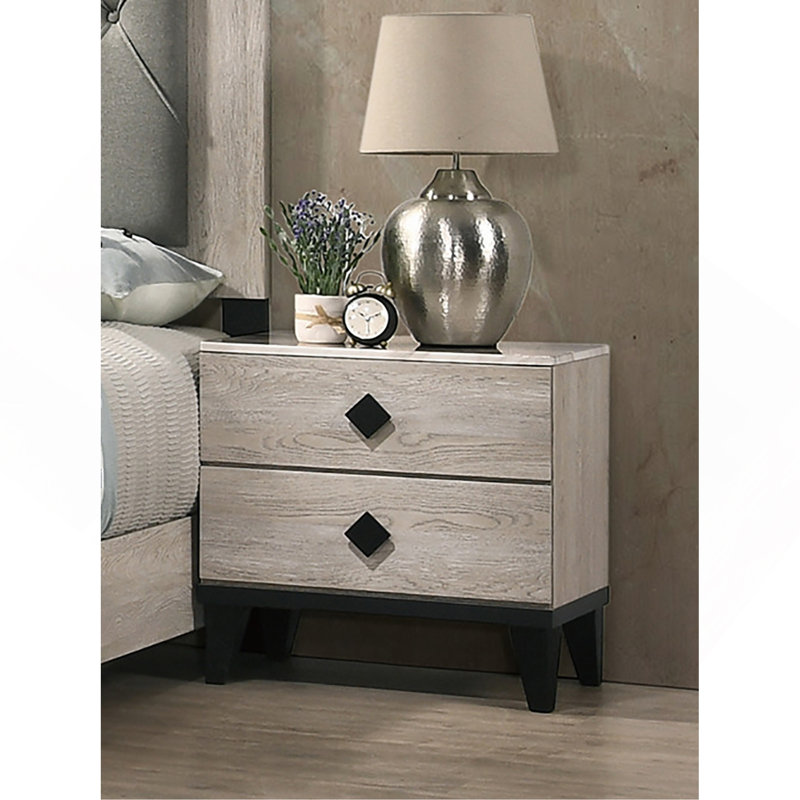 NIGHTSTAND In Cream Oak (Rustic Accents)