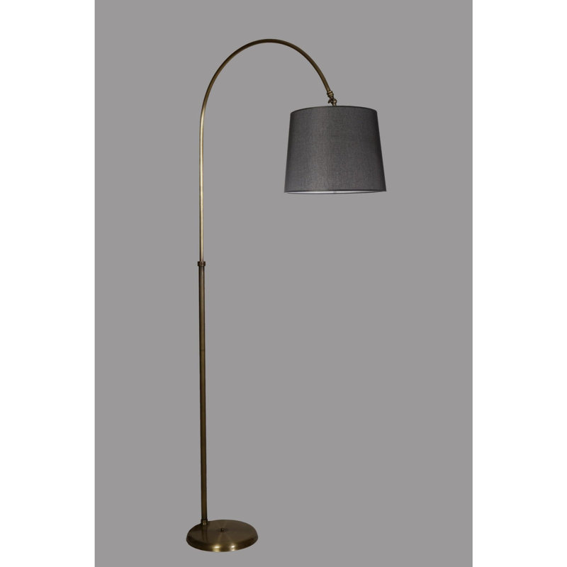 Luro Elegant Metal Floor Lamp, Black Finish, 78.7 in Height | 15.7 in Cap Diameter, 11.8 in Foot Diameter | E27 Socket, Max 60W | On/Off Switch on Cable | Perfect for Living Room, Bedroom, or Office Decor