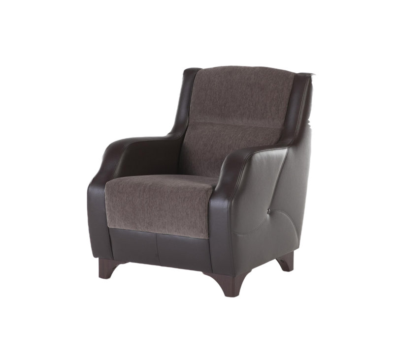 Fauteuil large de 29,1 po Shyla, Mélange de polyester brun Armani