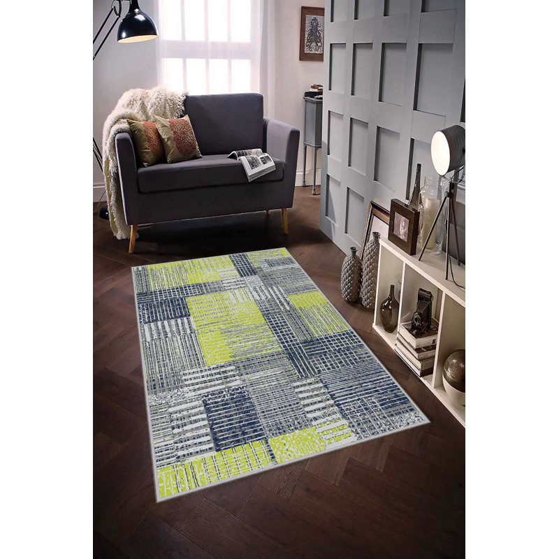 Premium Woven Carpet, 5.2 x 7.5 ft, 100% Polyester, Antibacterial, Non-Slip Underside, 0.3 in Pile Height | Machine Washable, 3D Digital Print | Perfect for Living Room, Bedroom & Office Décor