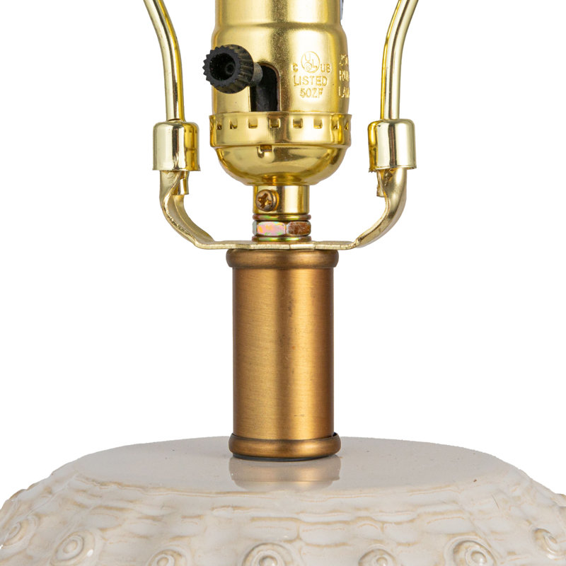 Lampe de table en grès avec glacis craquelé Adeline