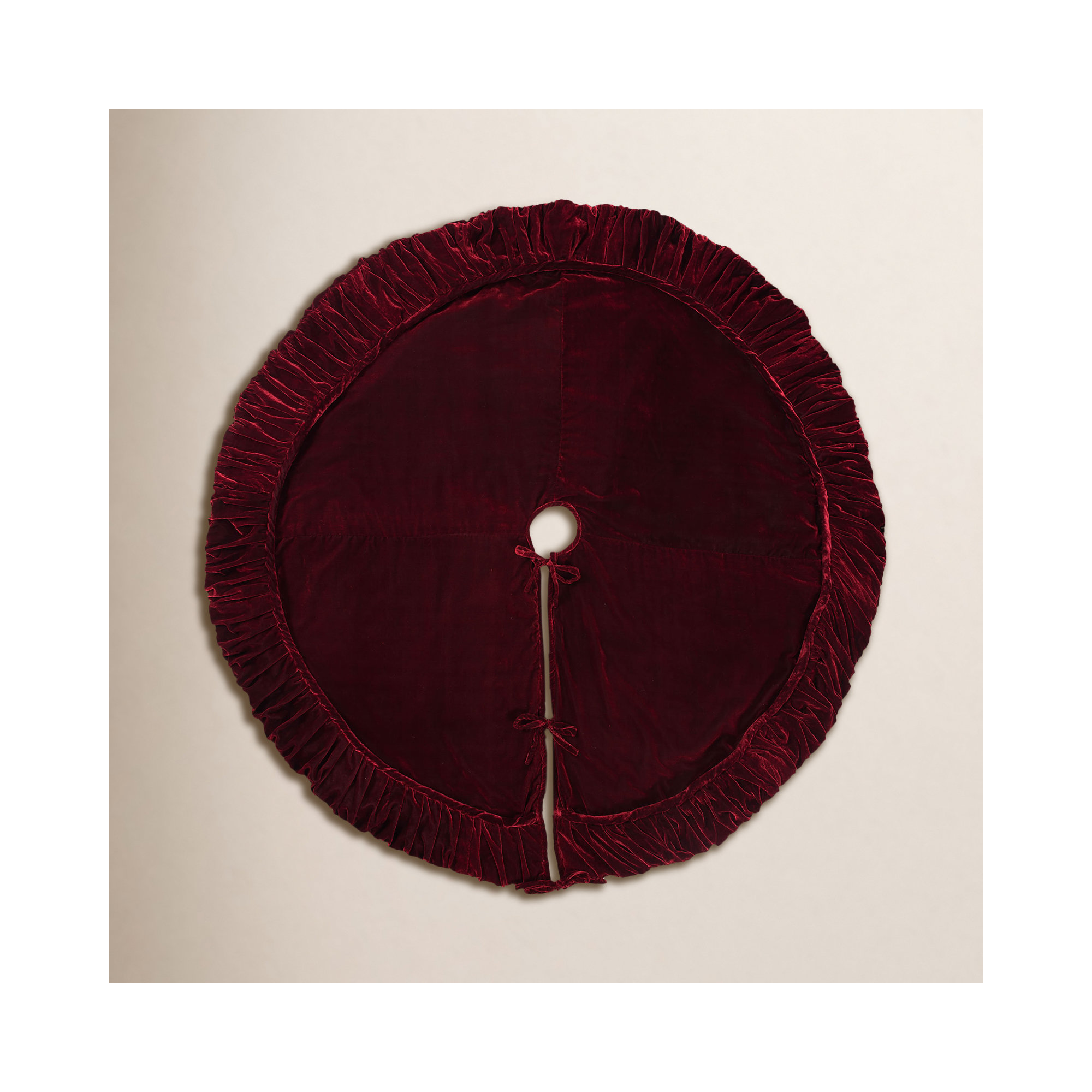 Hubbert Plush Velvet Christmas Textile Collection, Wine, 72" W