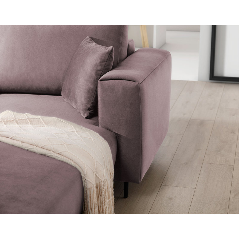 Aecca 4 Seater Sofa Bed, Light pink, Right facing