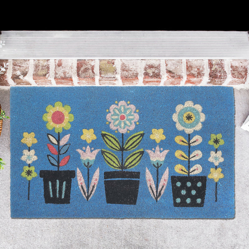 Floral Indoor / Outdoor Doormat, 18" W x 30" L