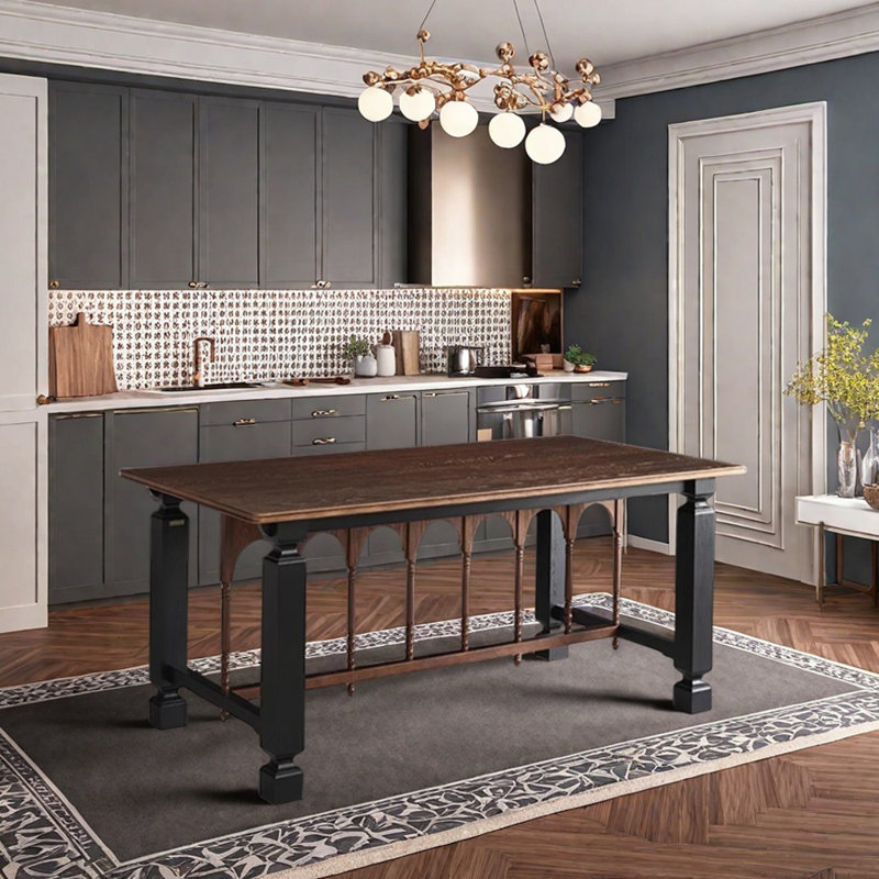 Table rectangulaire rétro exquise et durable, H 29,92 po x L 62,99 po x l 33,46 po