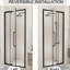 Porte de douche semi - pivotante en verre 44 48 po L 72 po, 1/4 po, 6 mm trempé, noir mat, imperméable et réversible pour une installation dans la salle de bain
