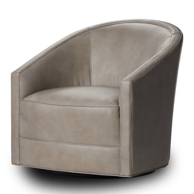 Samantha Leather Swivel Accent Chair