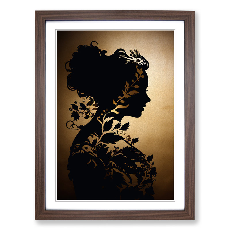 Woman Baroque - Framed Print, Walnut, 34cm H x 25cm W x 2cm D