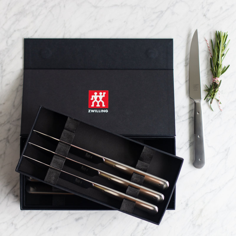 ZWILLING Porterhouse Razor-Sharp Steak Knife Set of 8 with Black Presentation Case, Gift Set