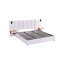 Lit plateforme tapissier hydraulique avec 2 tablettes de rangement, 2 lampes de lecture et port USB-1995552503