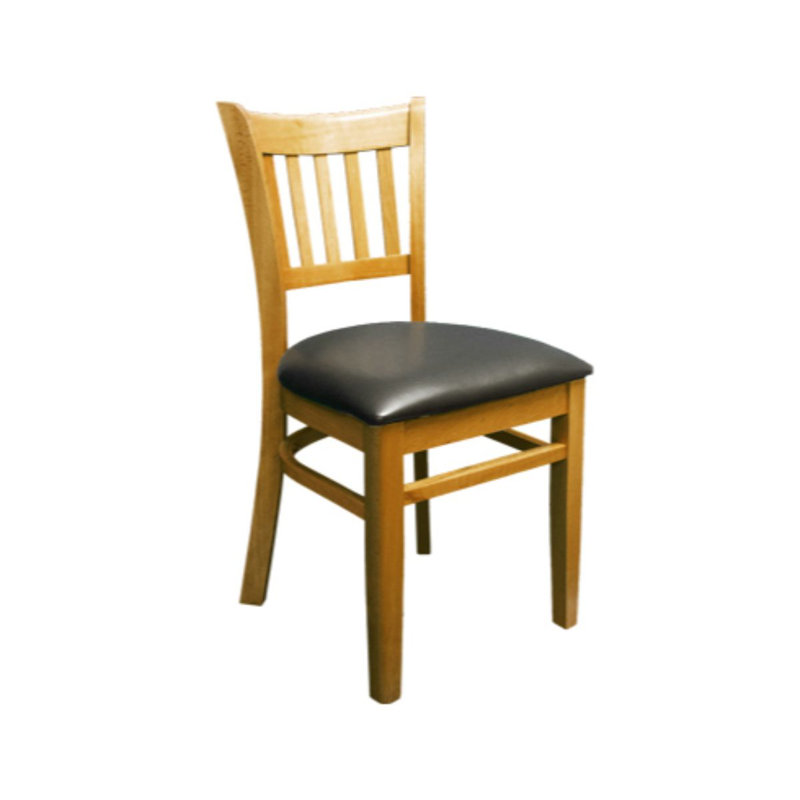 Chaise d'appoint à dossier en lattes, Acajou foncé, Noir