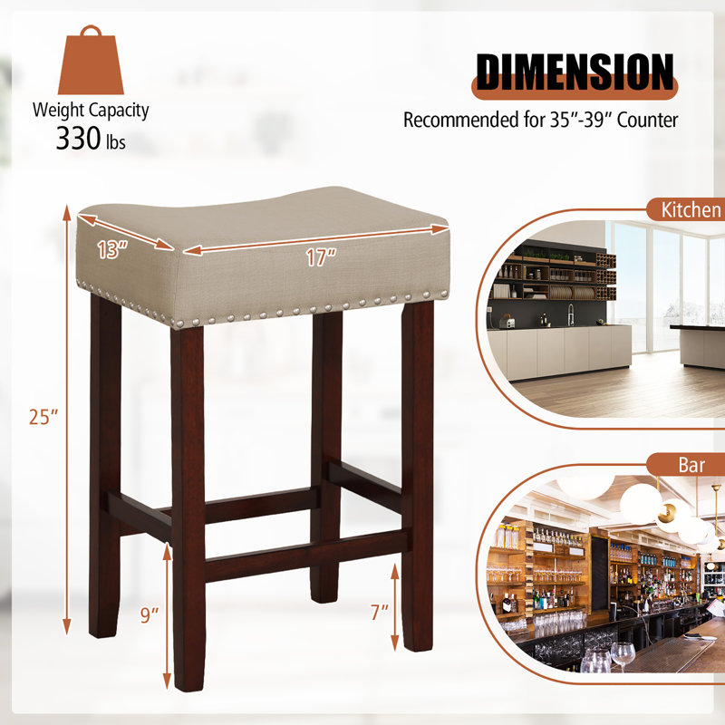 Tabouret de bar et de comptoir, Tabouret de comptoir (siège d'une hauteur de 25 p, Beige
