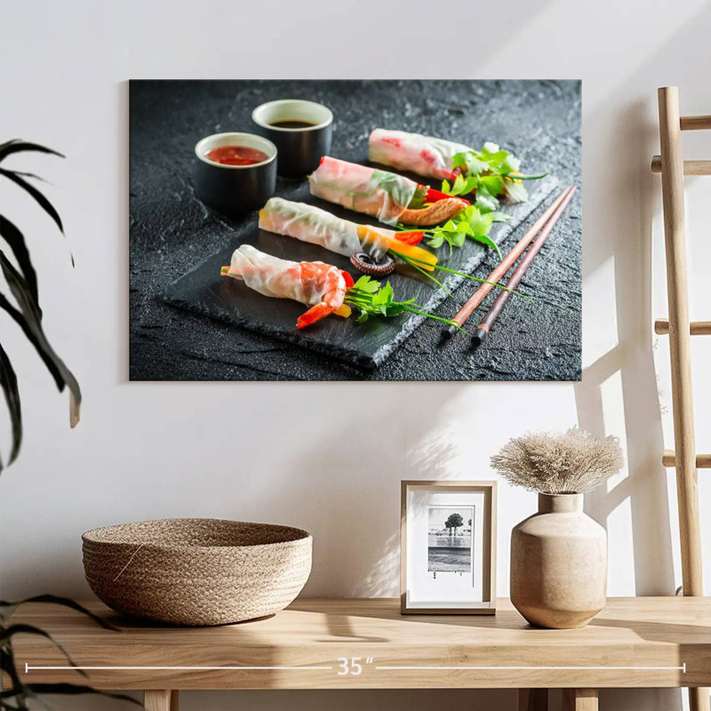 Rouleaux de printemps aux fruits de mer, H 16 po x l 24 po