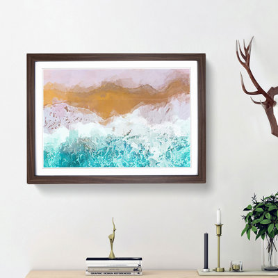 Beach on the Almafi Coast in Abstract - Picture Frame Graphic Art Print