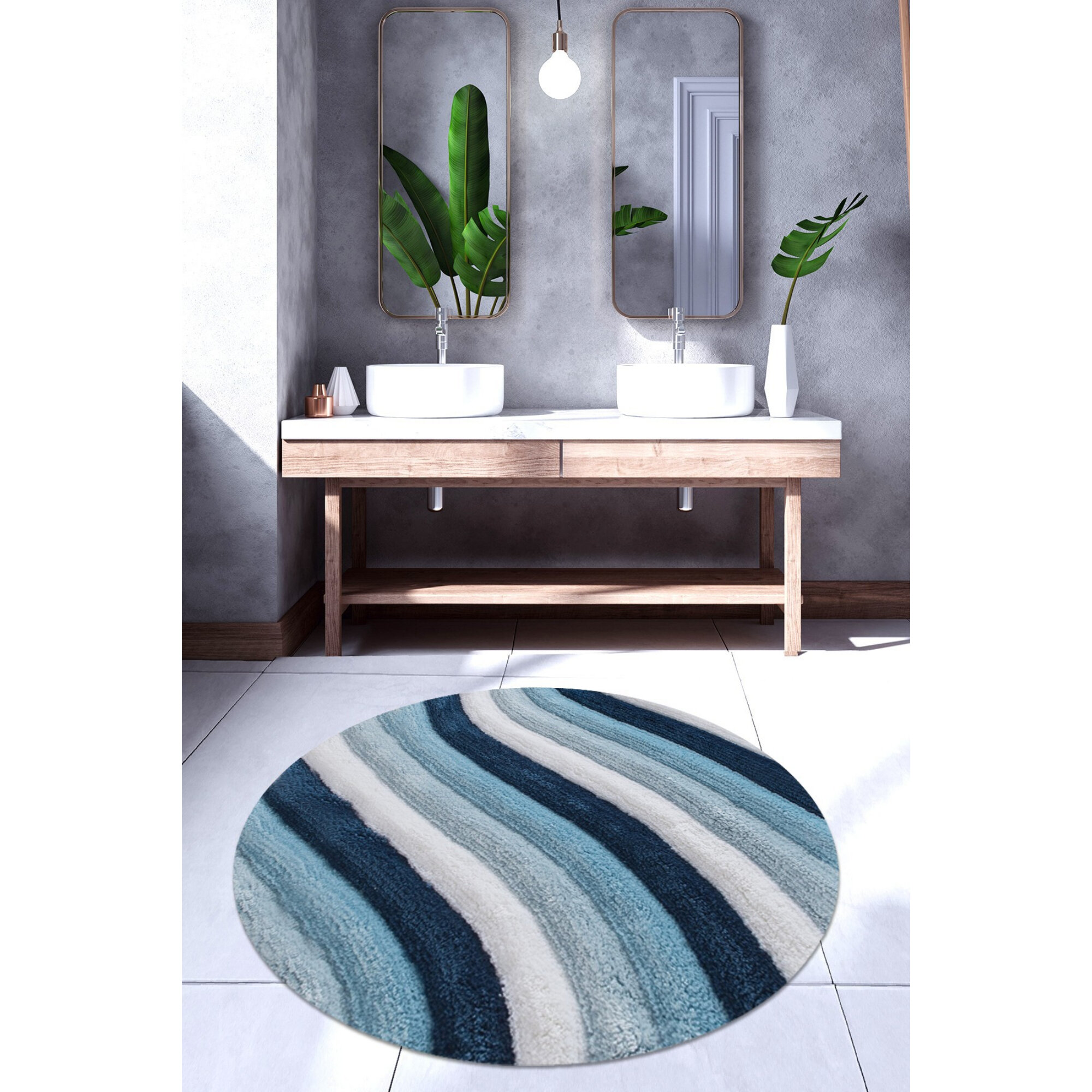 Bless international Bath Rug with Non-Slip Backing