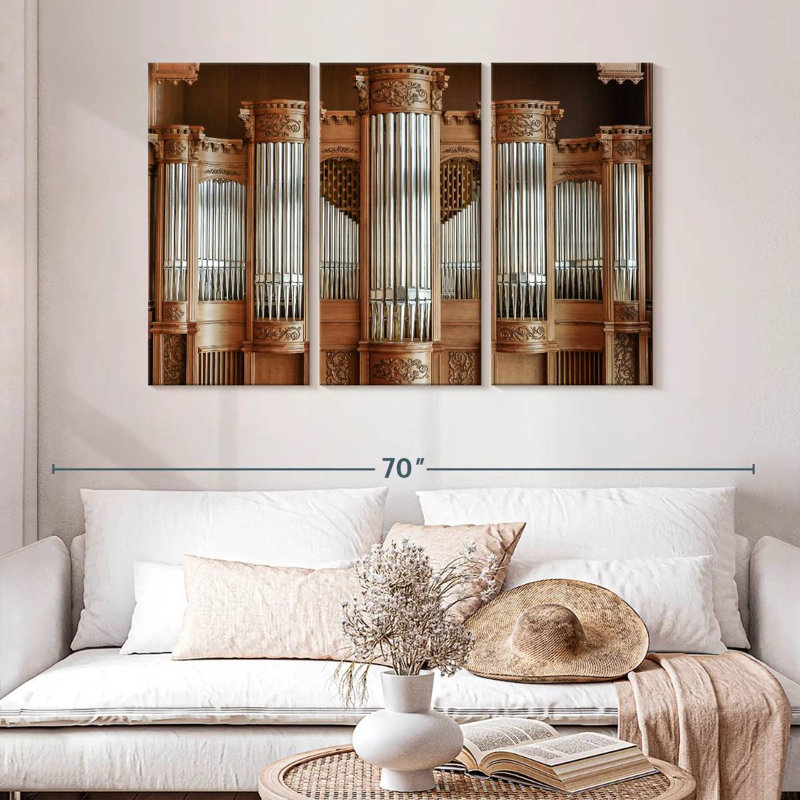 Abarca Antique Wooden Organ, 32" H x 50" W