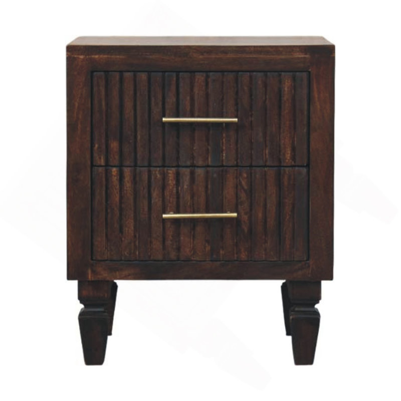 Table de chevet 2 tiroirs en bois massif Belmont