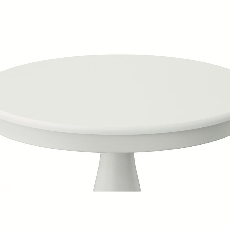 Table de salle à manger ronde classique blanche de 30 pouces avec base piédestal compacte, Blanc pur