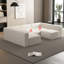 Modulaire blanc en forme de U avec méridienne et canapé-lit en éponge compressée, convertible, sac à ressorts en mousse à mémoire de forme 104,32 x 70,86. . Pour une ambiance détendue-118280957-118280965