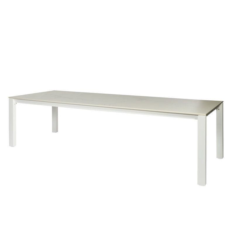 Table de salle à manger Machar, Blanc, L 39,38 po x L 110,25 po x H 29,5 po, Blanc