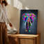 Reproduction d'art sur toile représentant un éléphant avec un kaléidoscope-288178252