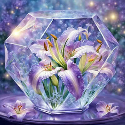 Crystal Lilies – Wrapped Canvas Wall Art