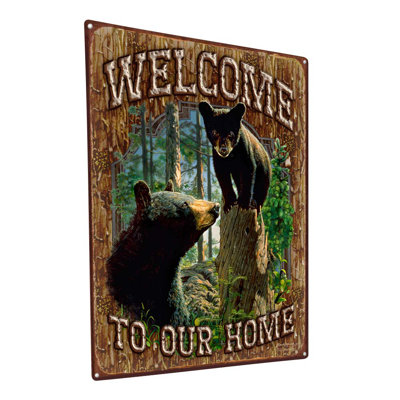 Welcome to Our Home Bears - reproduction d'art sur métal sans cadre