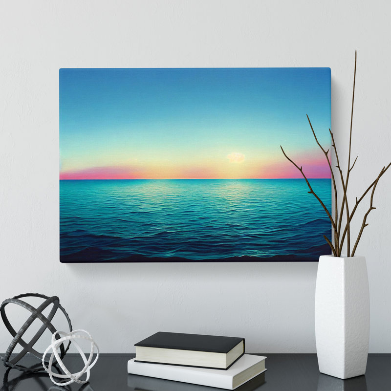 Rose Sky Above The Ocean Vol.3 - Wrapped Canvas Print, 35cm H x 50cm W x 3cm D
