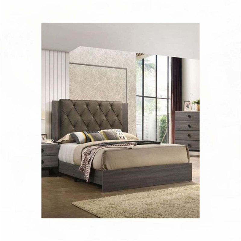 Rustic Gray Oak Finish Bed