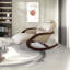 Chaise berçante moderne en bois massif rembourré-101462261