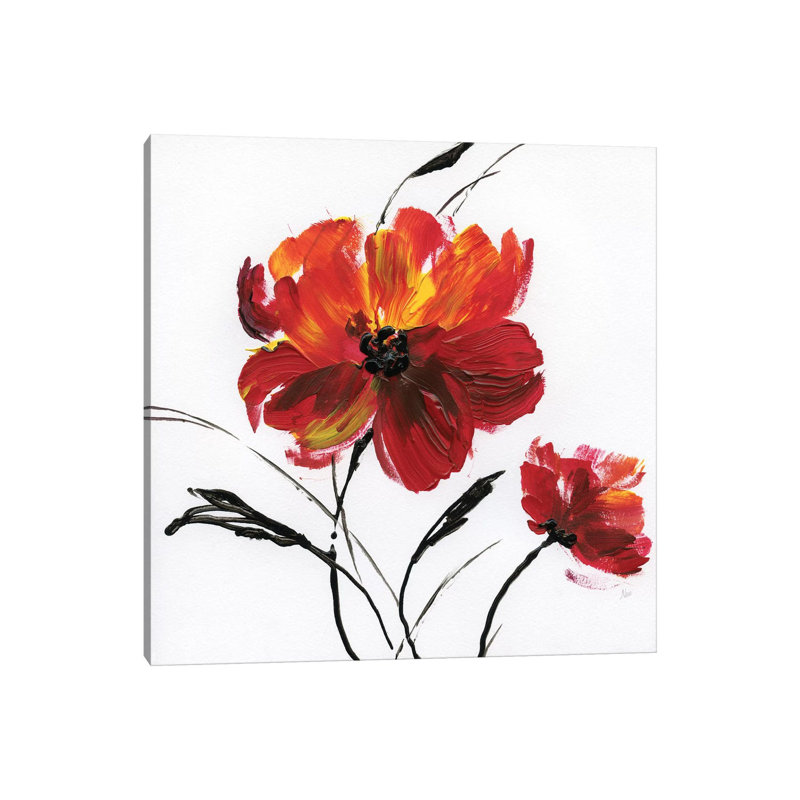 Red Poppy Splash III by Nan - Wrapped Canvas Painting, 45.72 cm H x 45.72 cm W