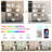 Cabinets, Modern Display Cabinet with Bluetooth LED Light Strips, Locking Casters, 64.88"H x 46.85"L x 13.58"W, Black | Particle Board,Tempered Glass | Living Room-328681621
