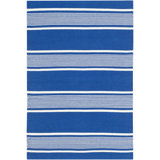 Harborview Flatweave Striped Area Rug in Blue