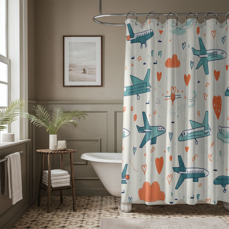 Vidolina Abstract Shower Curtain, 74"H x 71"W