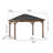 Sunjoy 11’ x 13’ Grayden Wood Gazebo , Outdoor Patio Solar Powered Hardtop Gazebo with One-Tier Metal Roof, LED Light  and Ceiling Hook-109055330