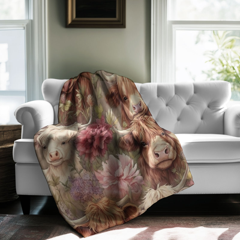  Couverture Serene Highland Cow, Grand lit