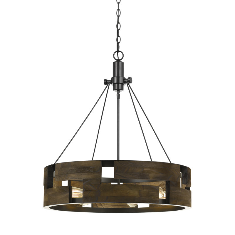 Eastman 6 - Light Wood Drum Chandelier