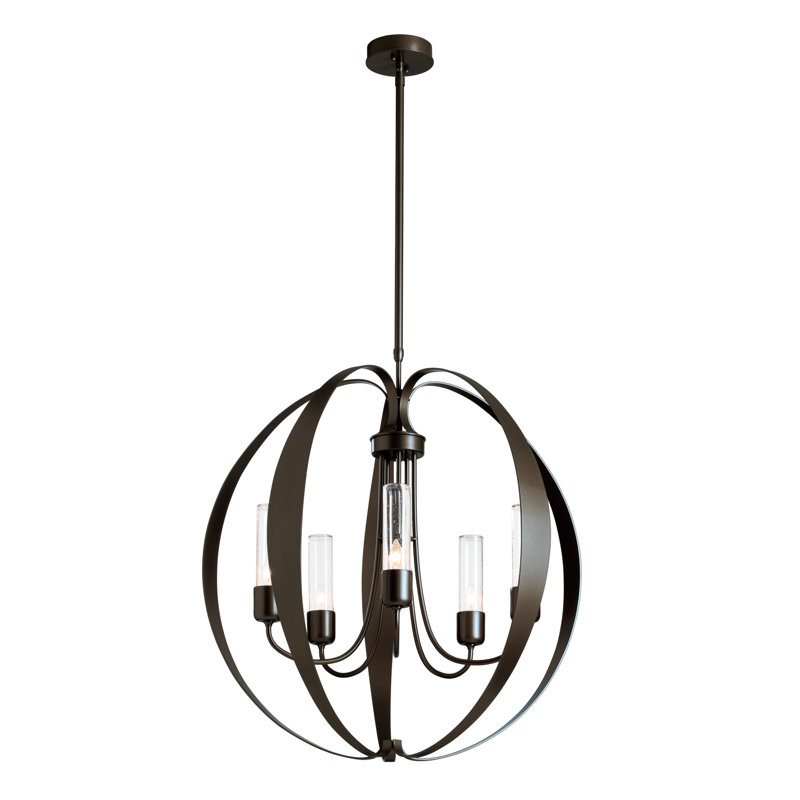 Pomme 5 - Light Outdoor Pendant, Seeded Clear Glass, Oil Rubbed Bronze