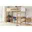 Lit mezzanine simple en bois d'hévéa avec bureau et plateforme de couchage sécurisée