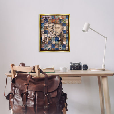 Elvis Presley Collage Framed Floater Canvas Wall Art by Sabin