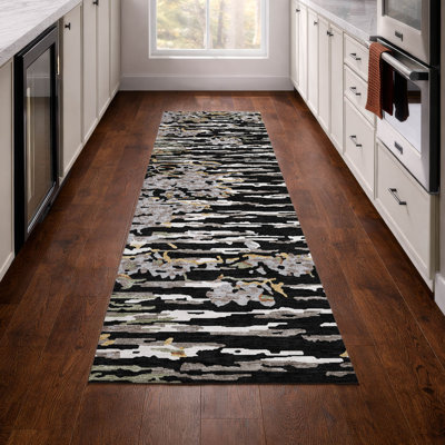 Tapis abstrait lavable à la machine intérieur / extérieur ACN2839