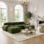 Canapé d'angle modulaire en velours côtelé en forme de U de 295 cm (116 po), avec assises profondes, mousse 32D et sans assemblage, vert olive-860751191