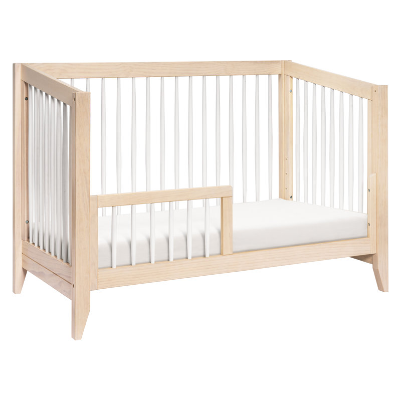 Washed Natural and White Pine 4-in-1 Convertible Crib