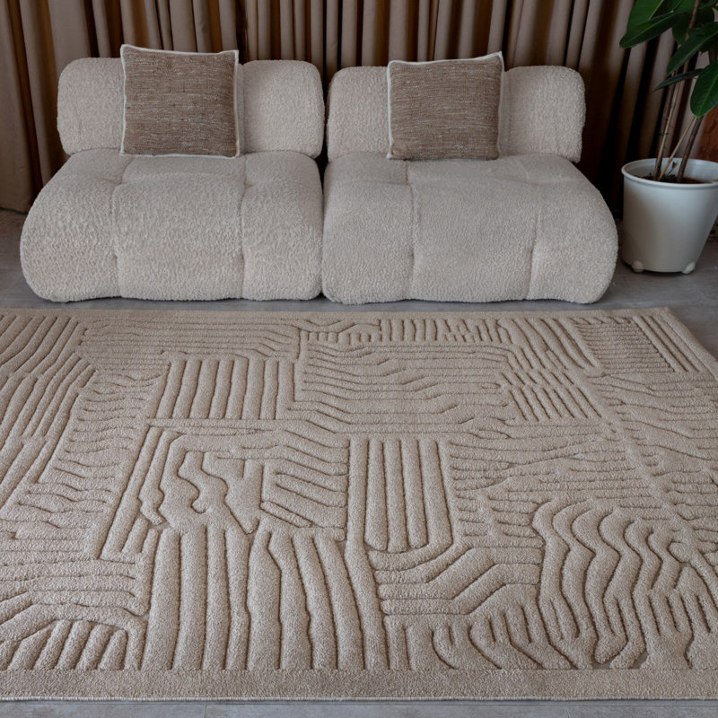 Natural Modern Abstract Anti-Shed Stain Resistant Rug For Living Room And Bedroom, Rectangle 200 x 290cm