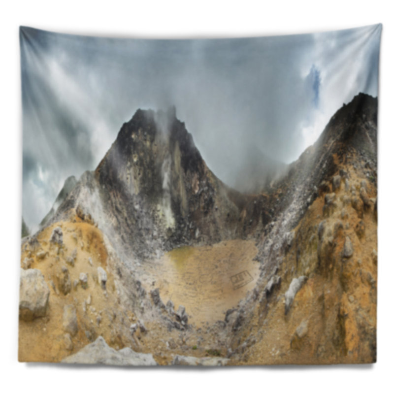 Volcano Panorama avec tapisserie ciel dramatique, H 68 po x l 80 po
