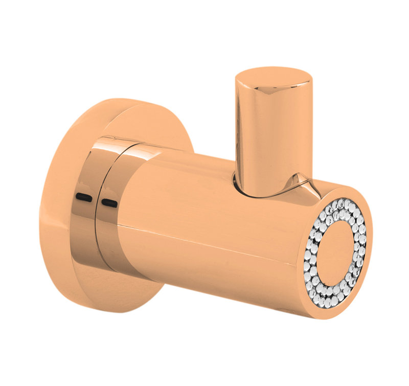 Muse Diamond Wall Mounted Robe Hook, Rose Gold