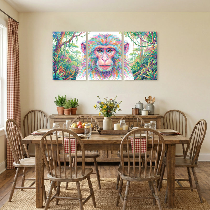 Animaux, ensemble de 3 reproductions d'art sur toile, H 36 po x l 72 po