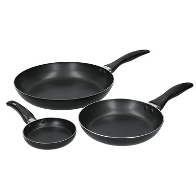 3-Piece Non-Stick Frying Pan Set with Lids
