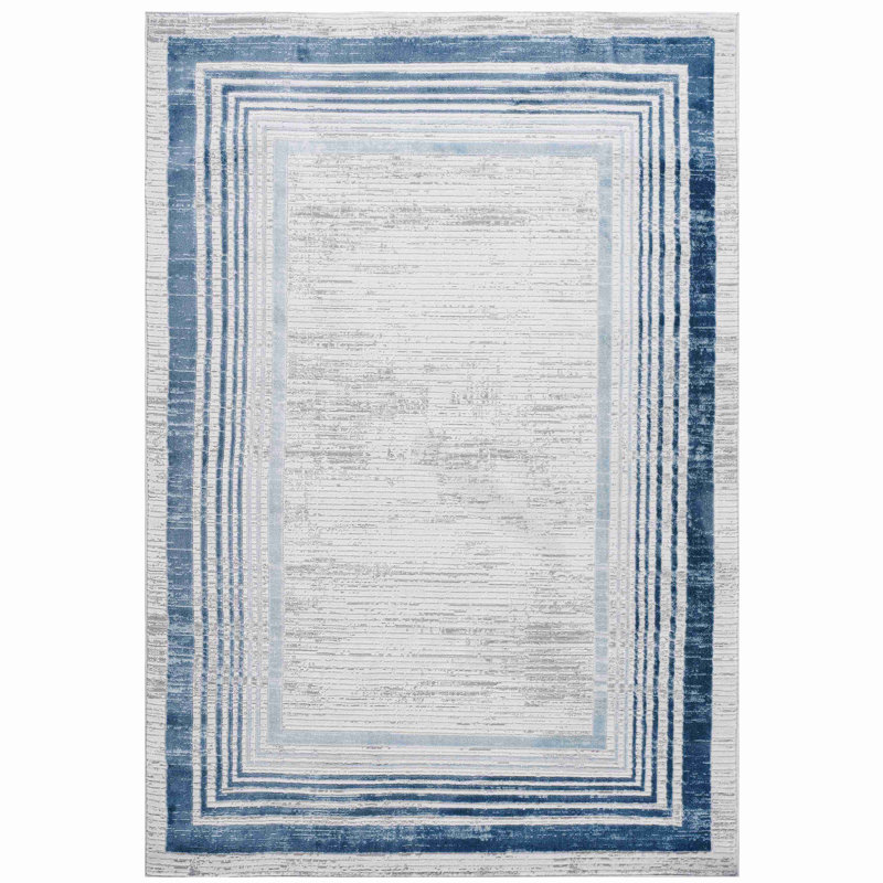Collection Bordered Area Rug, Rectangle 6'7" x 7'9"